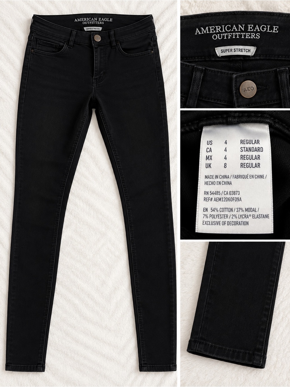 American Eagle Outfitters Black Super Stretch Skinny Jeans
